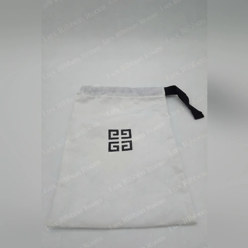 GIVENCHY White Cotton Dust Bag Drawstring Pouch 10.5x8 NWOT